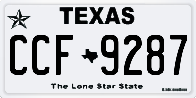TX license plate CCF9287
