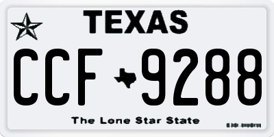 TX license plate CCF9288
