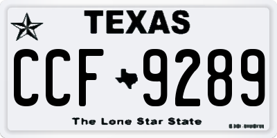 TX license plate CCF9289