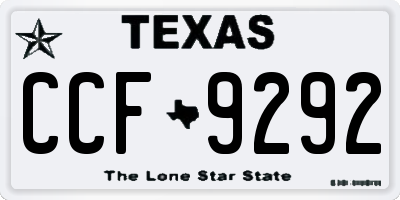 TX license plate CCF9292