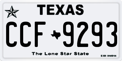 TX license plate CCF9293