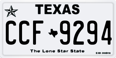 TX license plate CCF9294