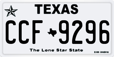 TX license plate CCF9296