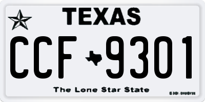 TX license plate CCF9301