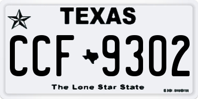 TX license plate CCF9302