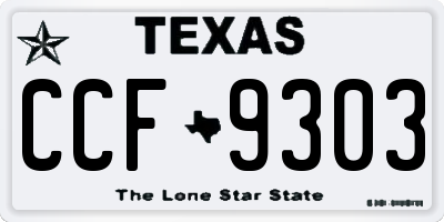 TX license plate CCF9303