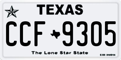 TX license plate CCF9305