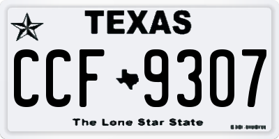 TX license plate CCF9307