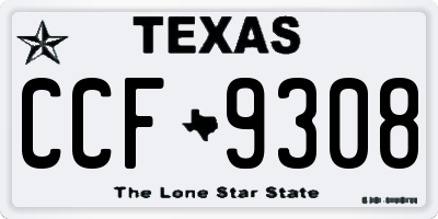 TX license plate CCF9308