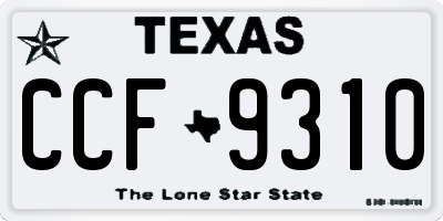 TX license plate CCF9310