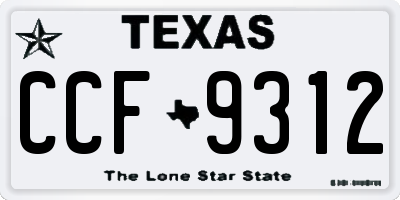 TX license plate CCF9312