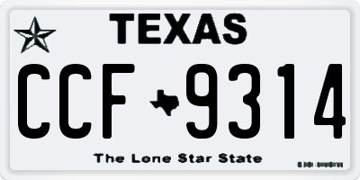 TX license plate CCF9314