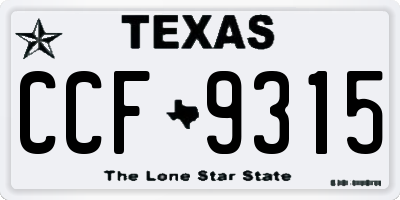 TX license plate CCF9315