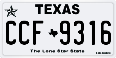 TX license plate CCF9316