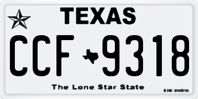 TX license plate CCF9318