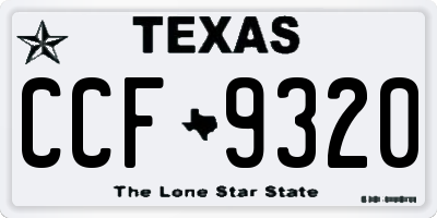 TX license plate CCF9320