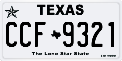 TX license plate CCF9321