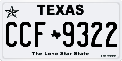 TX license plate CCF9322