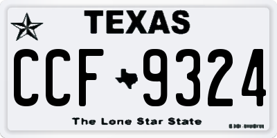 TX license plate CCF9324