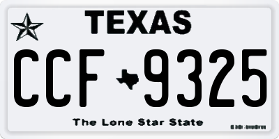 TX license plate CCF9325
