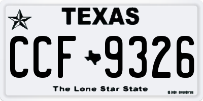 TX license plate CCF9326