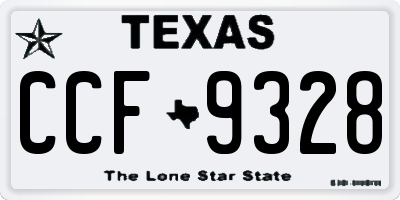 TX license plate CCF9328