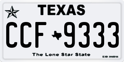 TX license plate CCF9333