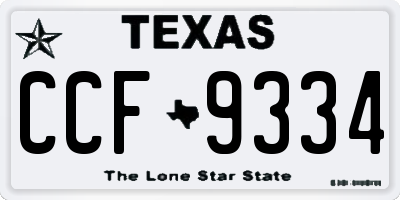 TX license plate CCF9334