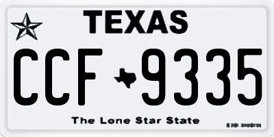 TX license plate CCF9335