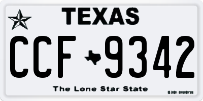 TX license plate CCF9342