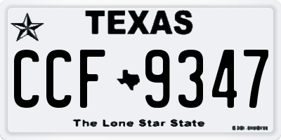 TX license plate CCF9347