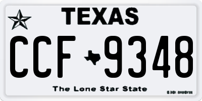 TX license plate CCF9348