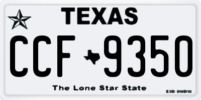 TX license plate CCF9350