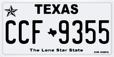 TX license plate CCF9355