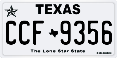TX license plate CCF9356