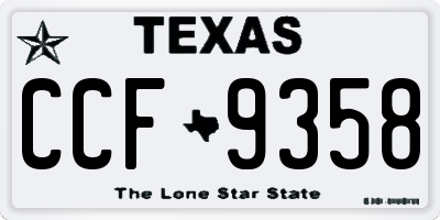 TX license plate CCF9358