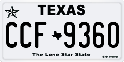 TX license plate CCF9360