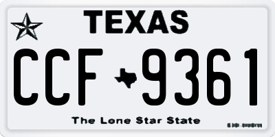 TX license plate CCF9361
