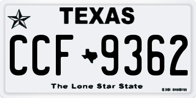 TX license plate CCF9362