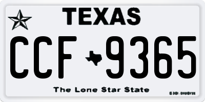 TX license plate CCF9365