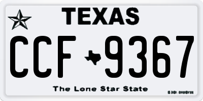 TX license plate CCF9367