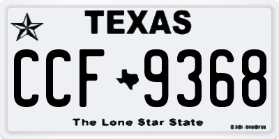 TX license plate CCF9368