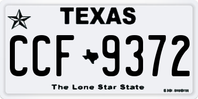 TX license plate CCF9372