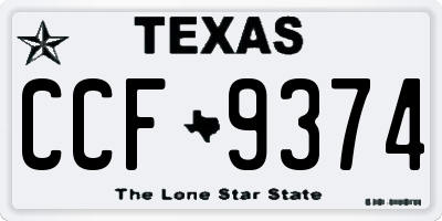 TX license plate CCF9374