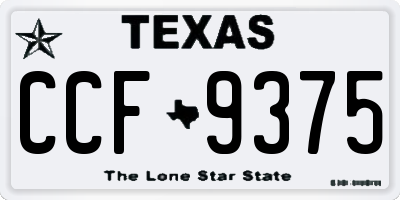 TX license plate CCF9375