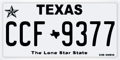 TX license plate CCF9377