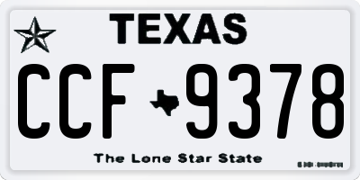 TX license plate CCF9378