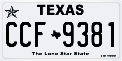TX license plate CCF9381