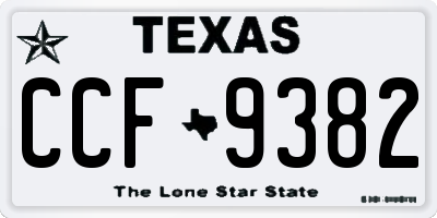 TX license plate CCF9382