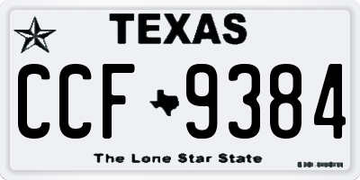 TX license plate CCF9384